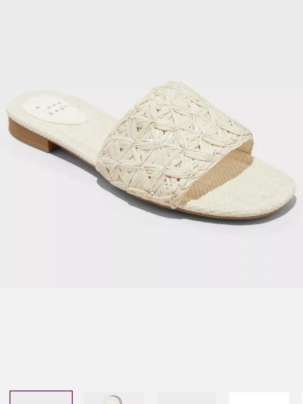 A New Day Raffia Woven Slide Sandal Size 9.5